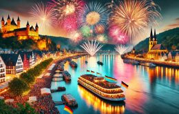 Rhein in Flammen - Spektakuläres Feuerwerk am Kulturufer Bingen
